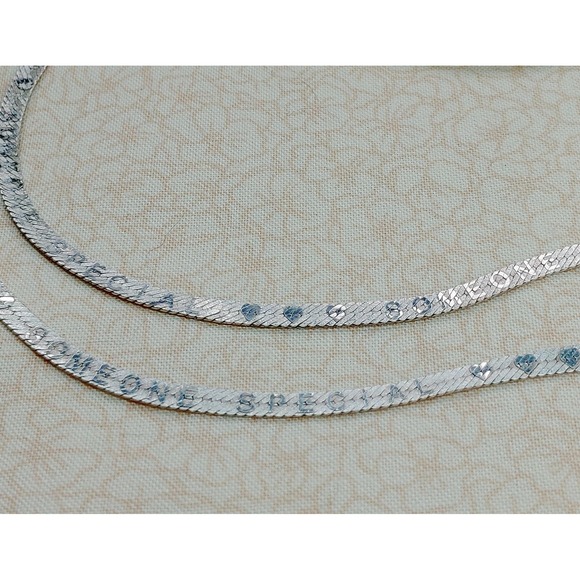 Vintage Sterling Silver Necklace Bracelet Set, Reversible, Someone Special - Picture 4 of 10